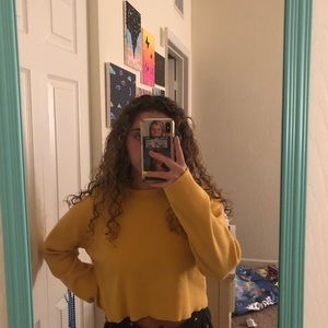 Cropped yellow sweater